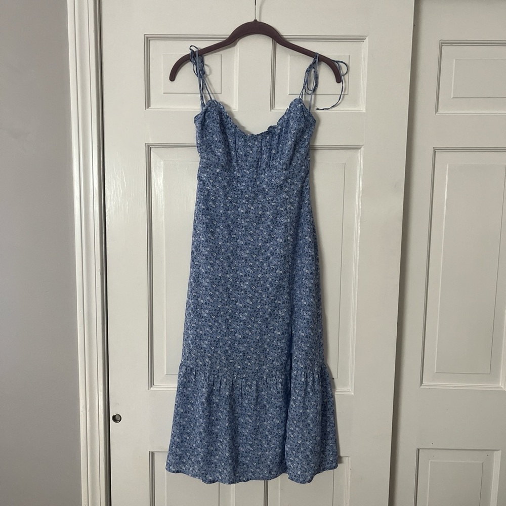 Abercrombie & Fitch Blue Patterned Midi Dress